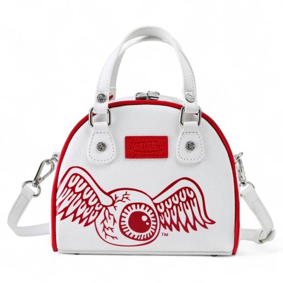 Von Dutch Handbags - Von Dutch Crossbody Bowling Bag Flying Eye White Red Two Tone Y2K New With Tags